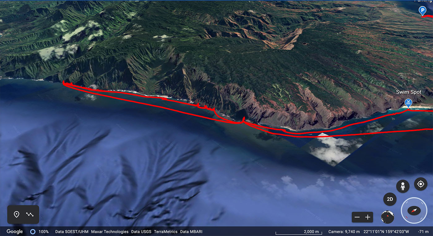 na-pali-coast-google-earth.jpg Google Earth map marking the Na Pali Coast swim stop along the raft route
