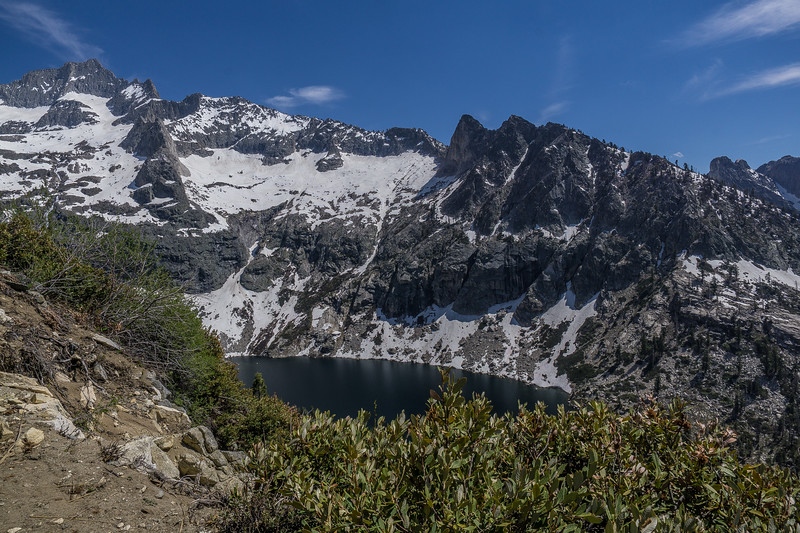 Hamilton Lake seen from the steep trail climbing toward Precipice Lake