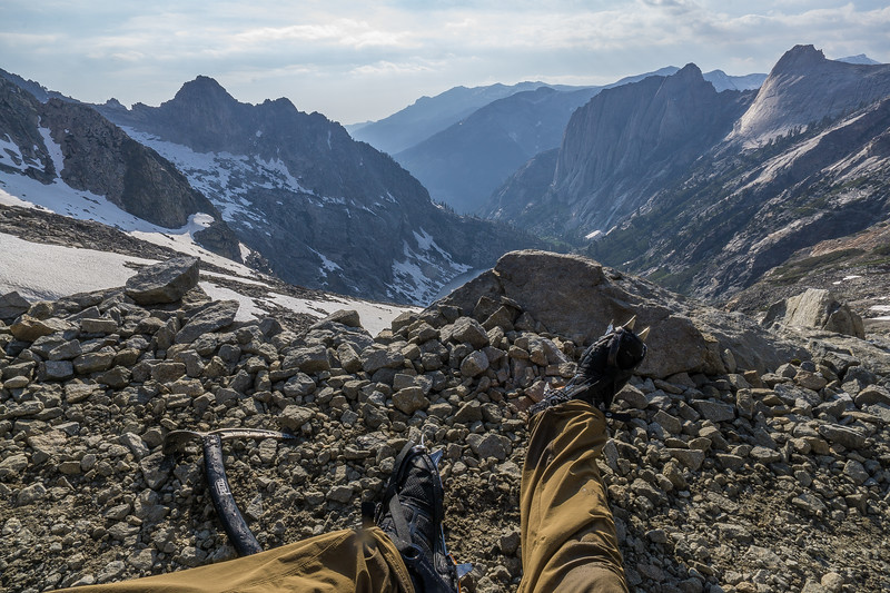 Crampons and ice axe used on the climb above Hamilton Lake