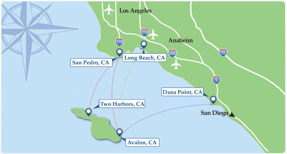 catalina-express-ferry-routes.jpg Catalina Express ferry routes from mainland ports to Avalon and Two Harbors
