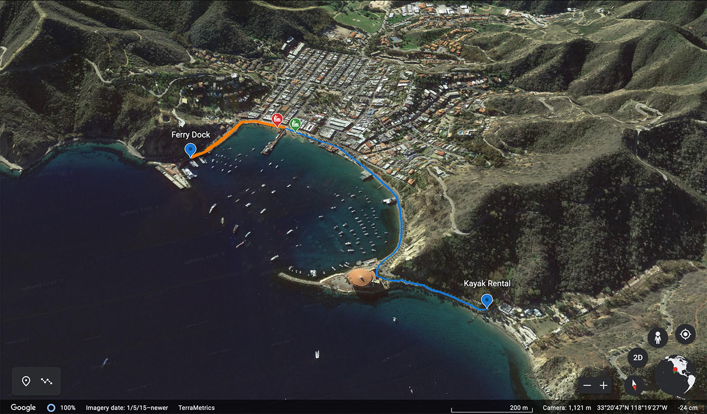 descanso-beach-kayak-rental-map.jpg Aerial route from the Avalon ferry dock to the Descanso Beach kayak rental